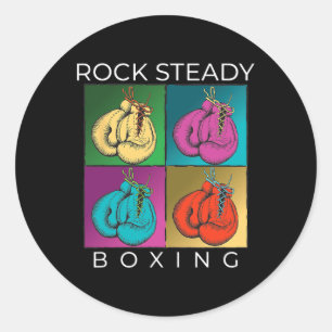Rock Steady Boxing Multi-colour Gloves Classic Round Sticker