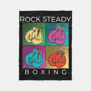 Rock Steady Boxing Multi-colour Gloves Fleece Blanket
