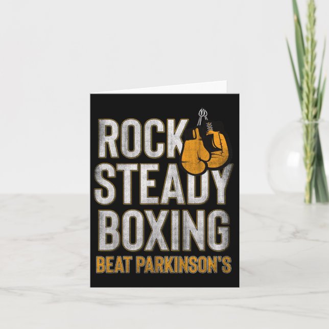 Rock Steady Boxing Parkinson's Autumn Gloves Vinta Card (Front)
