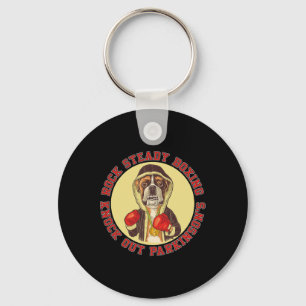 Rock Steady Boxing Parkinson's - Boxer Dog With Re Key Ring