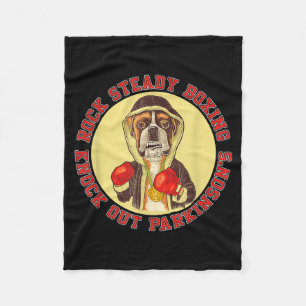 Rock Steady Boxing Parkinsons - Boxer Dog with Red Fleece Blanket