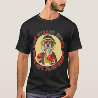 Rock Steady Boxing Parkinsons Boxer Dog With Red T-Shirt