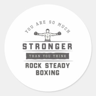 Rock Steady Boxing Parkinson's You Are Stronger Classic Round Sticker