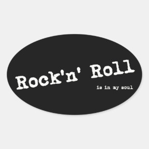 Rock style oval sticker