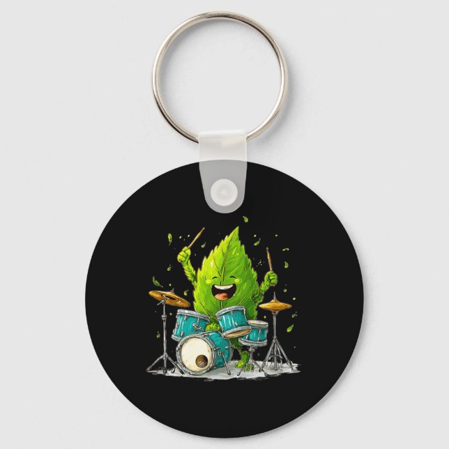 Rock Summer Leaf Costume with Cool Drums Key Ring (Front)