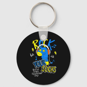 Rock t21 down syndrome awareness trisomy 21 men key ring