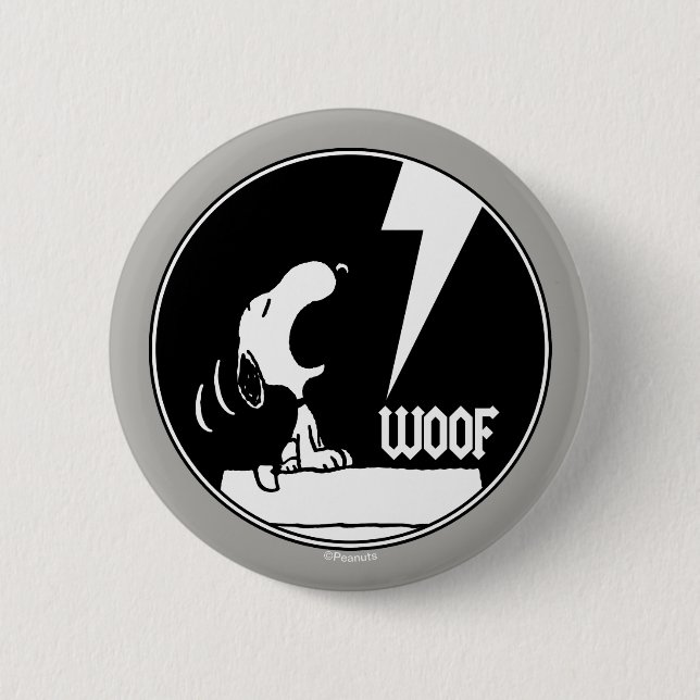 Rock Tees | Snoopy Howling 6 Cm Round Badge (Front)