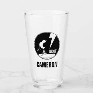 Rock Tees   Snoopy Howling   Add Your Name Glass