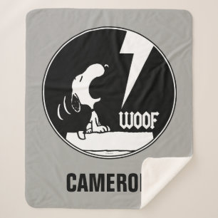 Rock Tees Snoopy Howling Add Your Name Sherpa Blanket