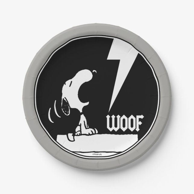 Rock Tees | Snoopy Howling Paper Plate (Front)