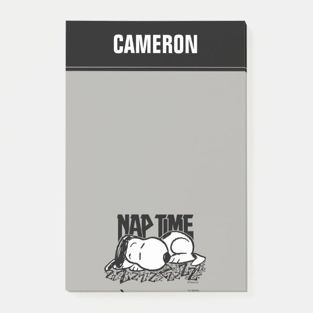 Rock Tees | Snoopy Nap Time | Add Your Name Post-it Notes (Front)