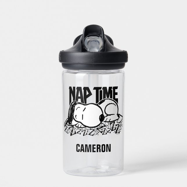Rock Tees | Snoopy Nap Time | Add Your Name Water Bottle (Front)