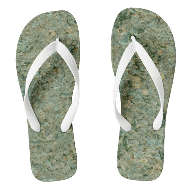 Rock Texture Green Geology Photo Thongs (Footbed)