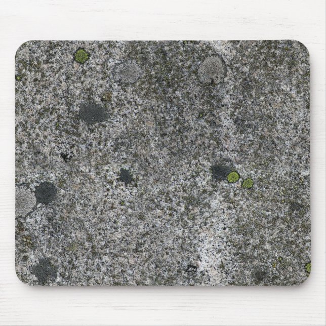 Rock Texture Grey Granite with Moss Mouse Pad (Front)