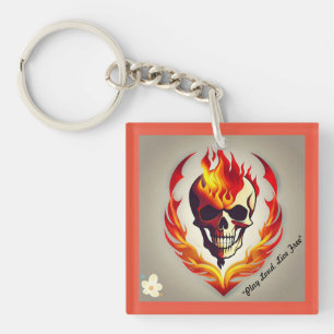 "Rock The Flames" Key Ring
