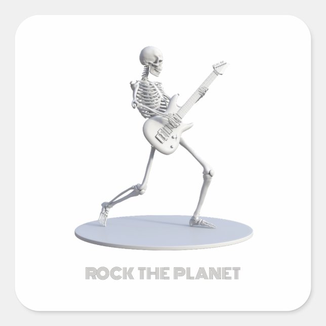 Rock The Planet Square Sticker (Front)