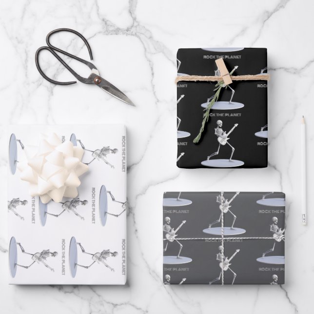 Rock The Planet Wrapping Paper Sheet (Front)