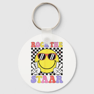 Rock The Staar Test Day Motivational Teacher Testi Key Ring
