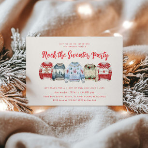 Rock The Sweater Holiday Party Invitation