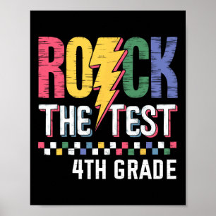 Rock The Test 4th Grade Testing Day Teacher Studen Poster