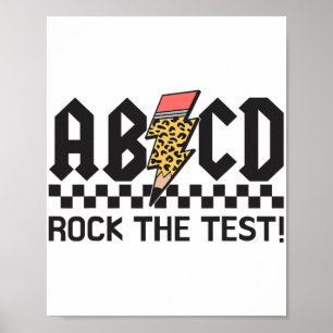Rock The Test Abcd Testing Day Teacher Boys Girls Poster