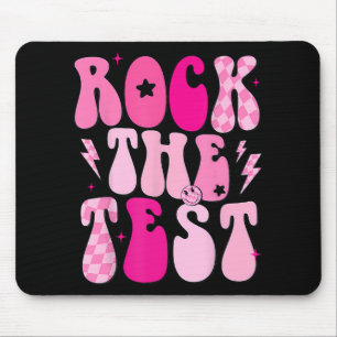 Rock The Test Cute Test Day Teacher Staar Test Squ Mouse Pad