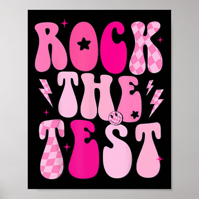 Rock The Test Cute Test Day Teacher Staar Test Squ Poster (Front)