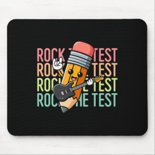 Rock The Test Day Teacher Testing Day Motivational Mouse Pad