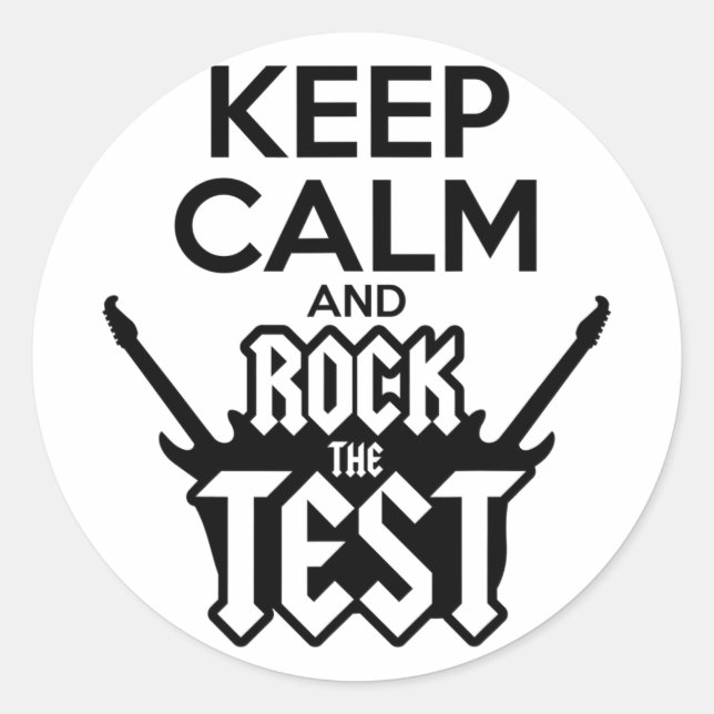 Rock The Test Day Teacher Testing Idea School  Classic Round Sticker (Front)