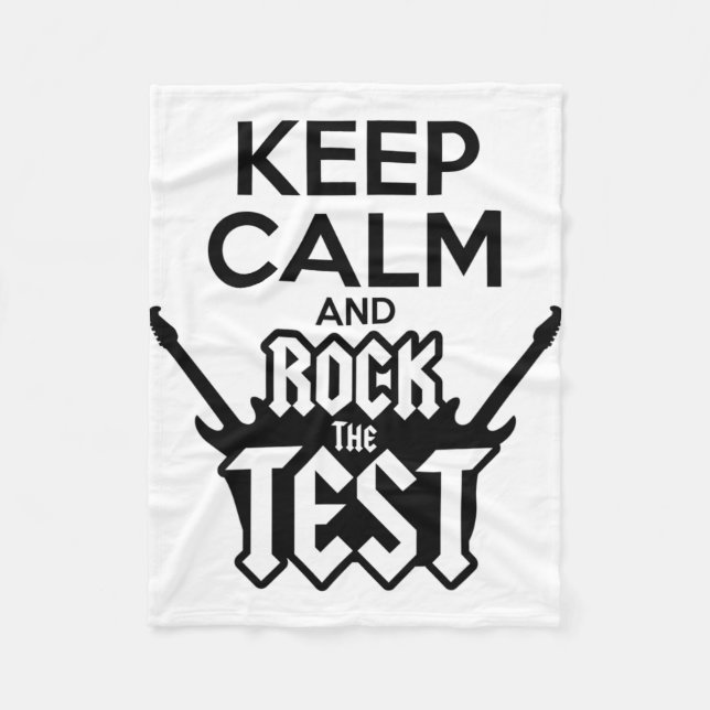 Rock The Test Day Teacher Testing Idea School  Fleece Blanket (Front)