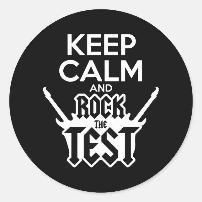 Rock The Test Day Teacher Testing State Idea Schoo Classic Round Sticker (Front)