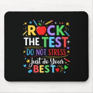 Rock The Test Day Testing Day Funny Teacher Men Wo Mouse Pad