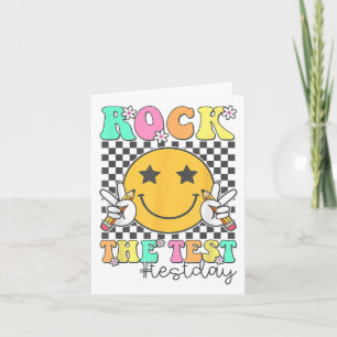 Rock The Test Motivational Test Day Smile Face Tes Card
