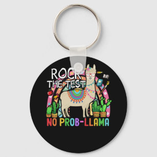 Rock The Test No Prob Llama Teacher Testing Day Key Ring