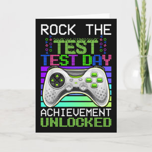 Rock The Test Teacher Day Gaming Gamer Test Day Un Card