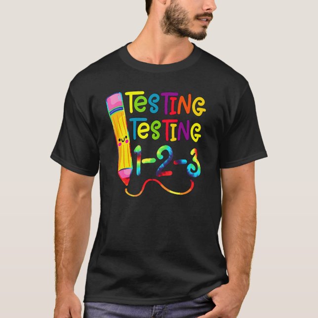 Rock The Test  Teacher Test Day Testing Day Studen T-Shirt (Front)