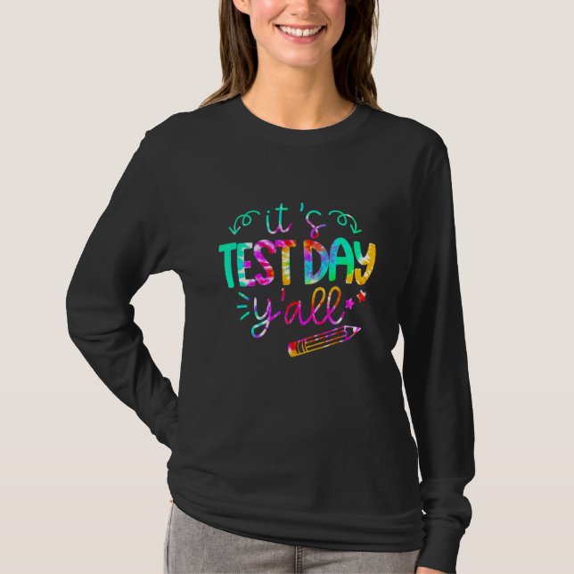 Rock The Test  Teacher Test Day Testing Day Studen T-Shirt (Front)