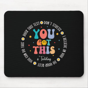 Rock The Test Teacher Testing Day Motivational Tes Mouse Pad