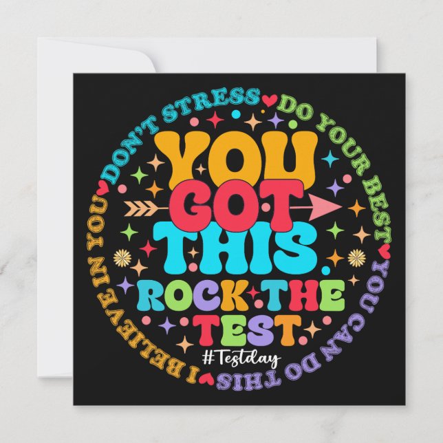 Rock The Test Teacher Testing Day You Got This Invitation (Front)