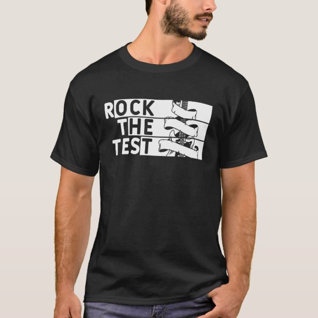 Rock The Test Test Day Guitar Teacher Testing Day T-Shirt (Front)
