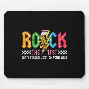 Rock The Test Testing Day Dont Stress Abcd Alphabe Mouse Pad