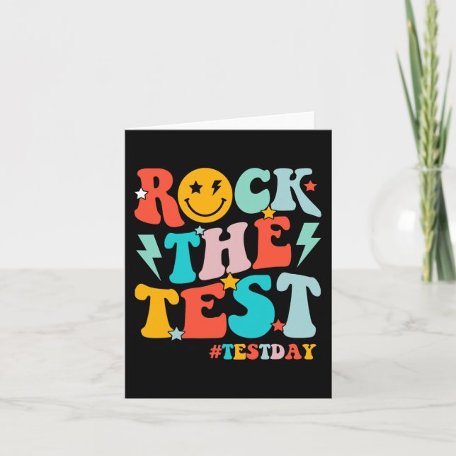 Rock The Test Testing Day Motivational Students Ki Card (Front)