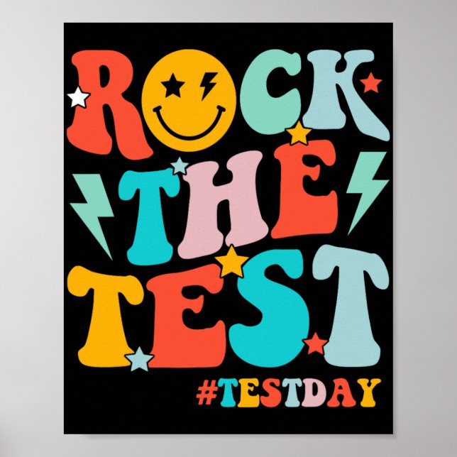 Rock The Test Testing Day Motivational Students Ki Poster (Front)