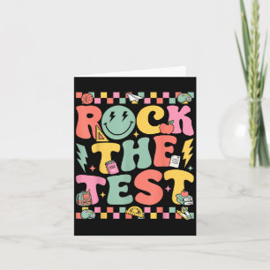 Rock The Test Testing Day Retro Motivational Teach Card