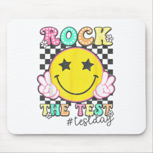Rock The Test Testing Day Retro Motivational Teach Mouse Pad