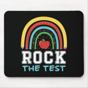 Rock The Test Testing Day Retro Motivational Teach Mouse Pad