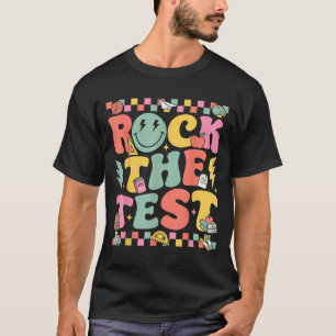 Rock The Test Testing Day Retro Motivational Teach T-Shirt