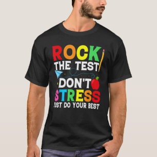 Rock The Test Testing Day Retro Motivational Teach T-Shirt