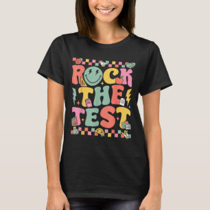 Rock The Test Testing Day Retro Motivational Teach T-Shirt