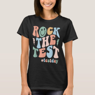 Rock The Test Testing Day Retro Motivational Teach T-Shirt